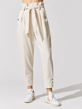 Borcie Paper Bag Waist Pants - Ecru