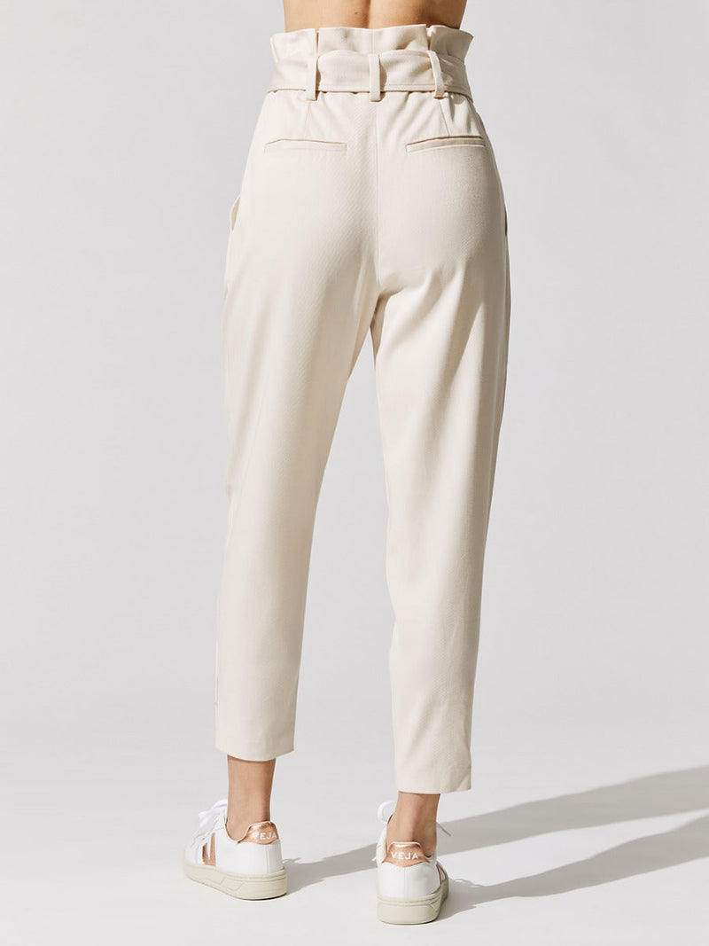 Paloma Paper Bag Pants - White | The Handloom
