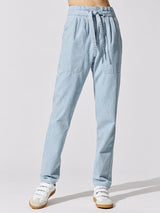 Muardo Waist Tie Trousers - Light Blue