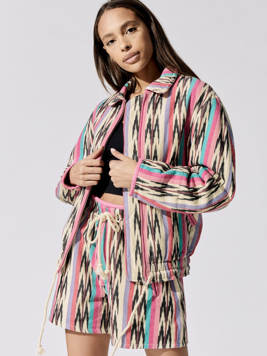 Iaustey Ikat Padded Jacket Ecru