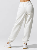 Ultimate Fit Sweats Loose Jogger With Zip Pocket - Ivory