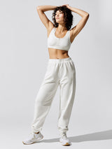 Ultimate Fit Sweats Loose Jogger With Zip Pocket - Ivory