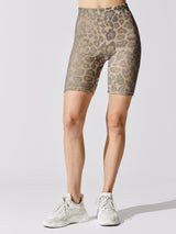 Calvin Brushed Rib Biker Short - Leopard