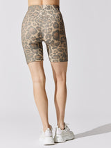 Calvin Brushed Rib Biker Short - Leopard