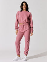 Summer Terry Sweatpant - Heather Pink