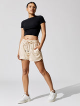 Faux Leather Short - Bone