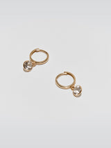 Huggie Gemstone Earrings - 14 Kt Yellow Gold With White Topaz