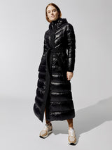 Calina Belted Puffer Coat - Off White
