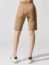 Romy Raw Edge French Terry Bermuda Short - Light Mocha