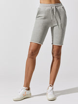 Romy Raw Edge French Terry Bermuda Short - Heather Grey