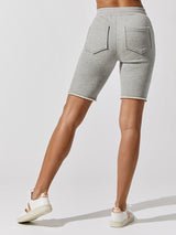 Romy Raw Edge French Terry Bermuda Short - Heather Grey