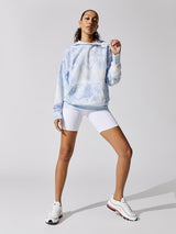 Icon Clash Sky Tie Dye Pullover Hoodie - Lt Racer Blue/White