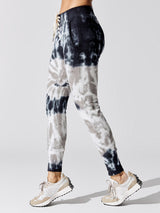 Maddox Tie Front Slim Tie-dye Sweats - Taupe Tie-Dye