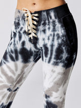 Maddox Tie Front Slim Tie-dye Sweats - Taupe Tie-Dye