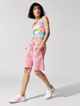 Jen Slouchy Cut Off Sweatshort - Pigment Sachet Pink