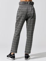 Plaid Paperbag Pants - Grey Plaid