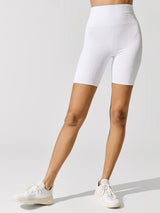 Malibu Crinkle Biker Short - White