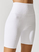 Malibu Crinkle Biker Short - White