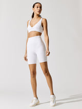 Malibu Crinkle Biker Short - White