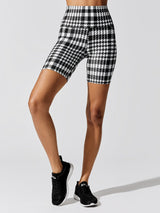 Houndstooth Biker Short - Black/White Houndstooth