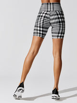 Houndstooth Biker Short - Black/White Houndstooth