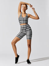 Houndstooth Biker Short - Black/White Houndstooth