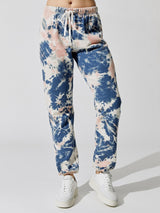 Tie Dye Gym Sweatpant - Blue/Pink