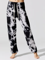 Sweatpants - Black/White Tie-Dye