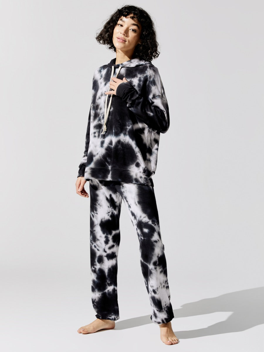 Black and white tie dye online tracksuit