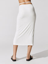 Cutout Midi Skirt - Off White