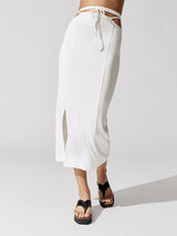 Cutout Midi Skirt - Off White