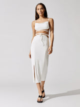 Cutout Midi Skirt - Off White